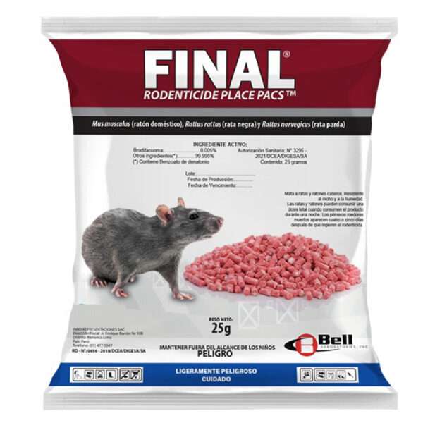 FINAL® PELLETS X CAJA DE 50 SACHETS DE 25 GR – RODENTICIDA - Imagen 2